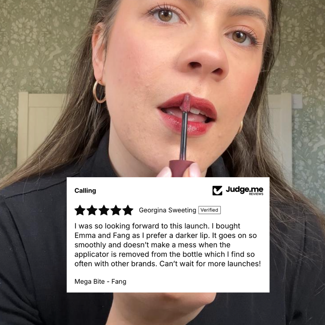 Five-star verified review of Mega Bite Fang: "It goes on so smoothly and doesn't make a mess"