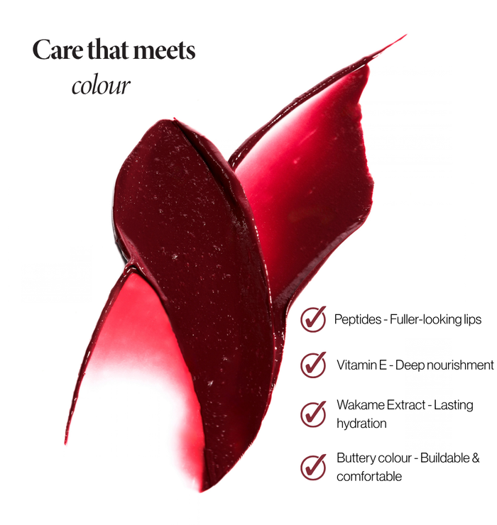 Voice Note Tinted Lip Treatment Balm in Fang with peptides, vitamin E and wakame extract for fuller-looking lips