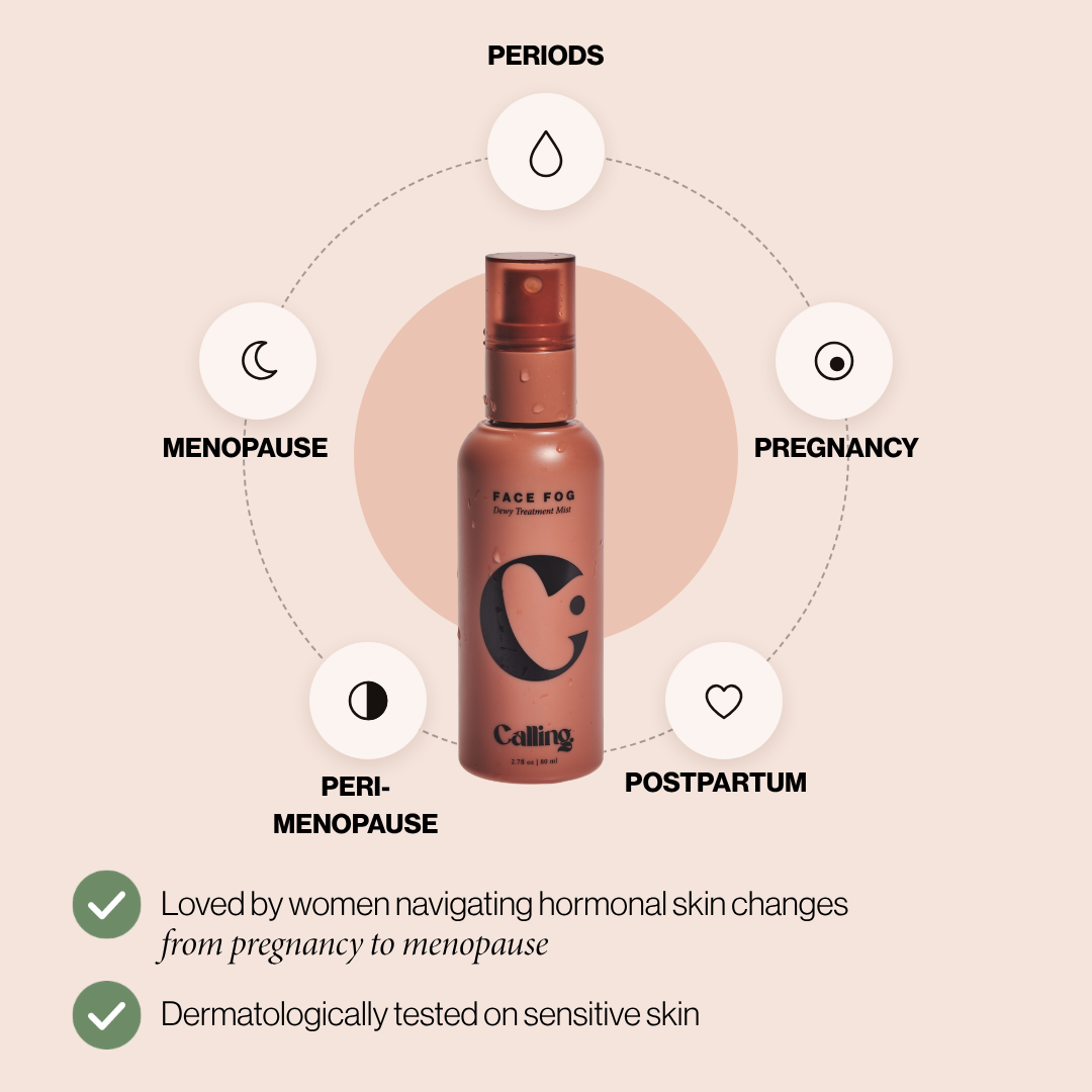 Face Fog for hormonal skin changes through periods, pregnancy, postpartum, perimenopause and menopause