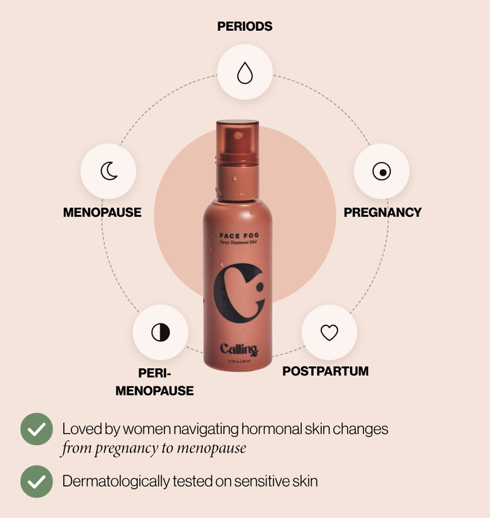 Face Fog for hormonal skin changes through periods, pregnancy, postpartum, perimenopause and menopause
